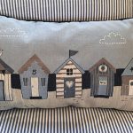 Cushion with beach hut fabric